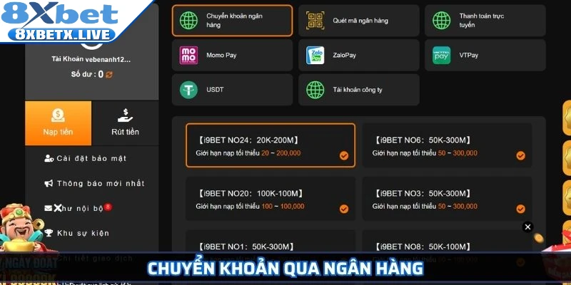 Nạp Tiền 8Xbet – Hướng Dẫn Chi Tiết Giúp Bạn Giao Dịch Dễ Dàng - LLWIN68
